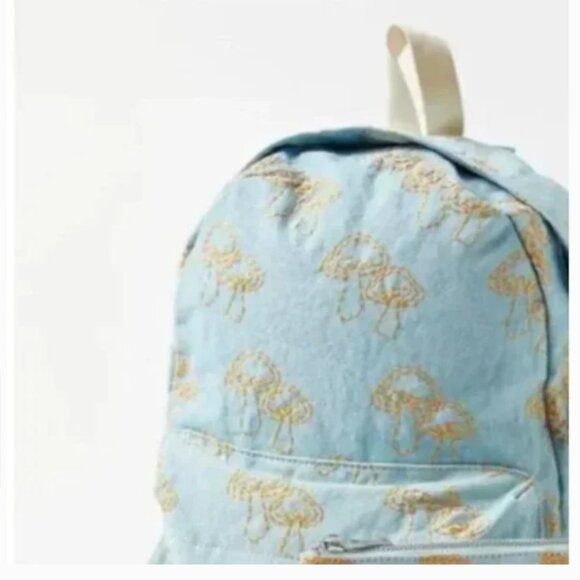 ⭐️ UO Embroidered Mushroom Plant Boho Peasant Deco College Chic Icon Backpack